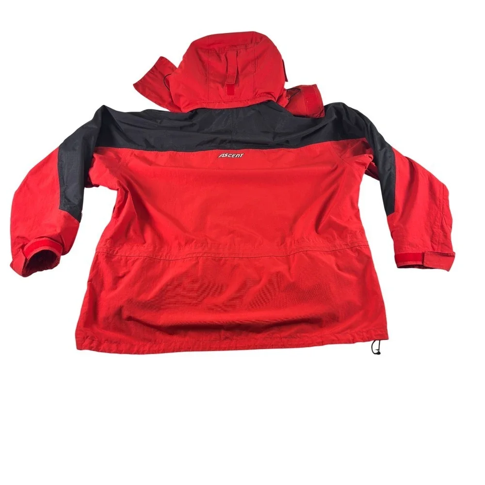 Columbia Sportswear Ascent Omni-Tech Parka Jacket Mens XL Red‎ Black Vintage